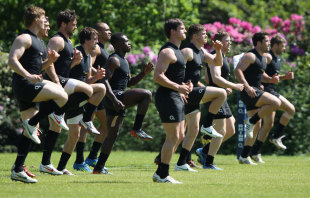 England work out in the sun at Pennyhill Park