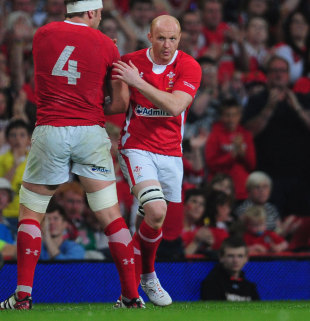 Wales' Martyn Williams enters the fray to win his 100th Test cap, Wales v Barbarians, Millennium Stadium, Cardiff, Wales, June 2, 2012
