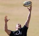 England's James Haskell plucks a high ball in training