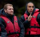 Ireland's Brett Wilkinson and Simon Zebo prepare for jet boating