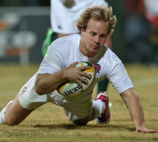 England's Nick Abendanon touches down for a try