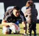 The All Blacks' Liam Messam faces a different type of opposition