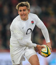 England's Toby Flood looks to pass the ball