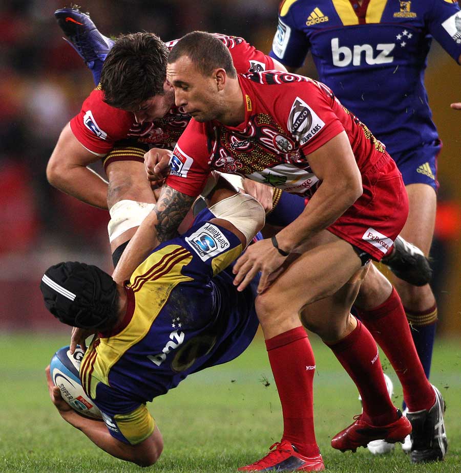 The Highlanders' Nasi Manu is felled by the Reds
