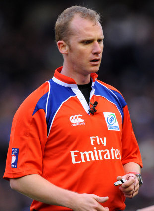 Referee Wayne Barnes, Scotland v France, Six Nations, Murrayfield, Edinburgh, Scotland, February 26, 2012