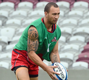 The Reds' Quade Cooper warms up for his side's latest Super Rugby outing, Reds training session, Ballymore, Brisbane, Australia, July 12, 2012