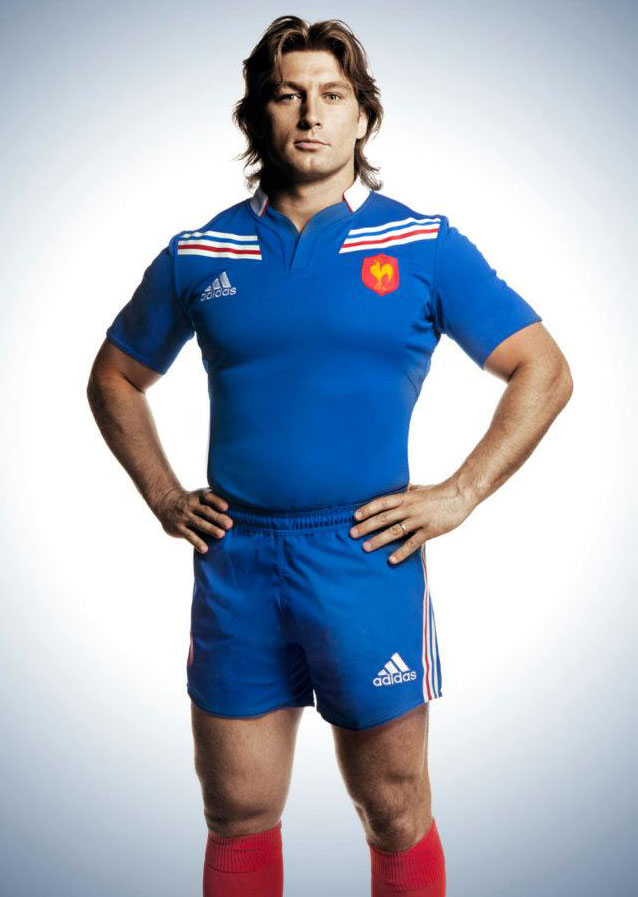 France's Dimitri Szarzewski poses in his side's new kit