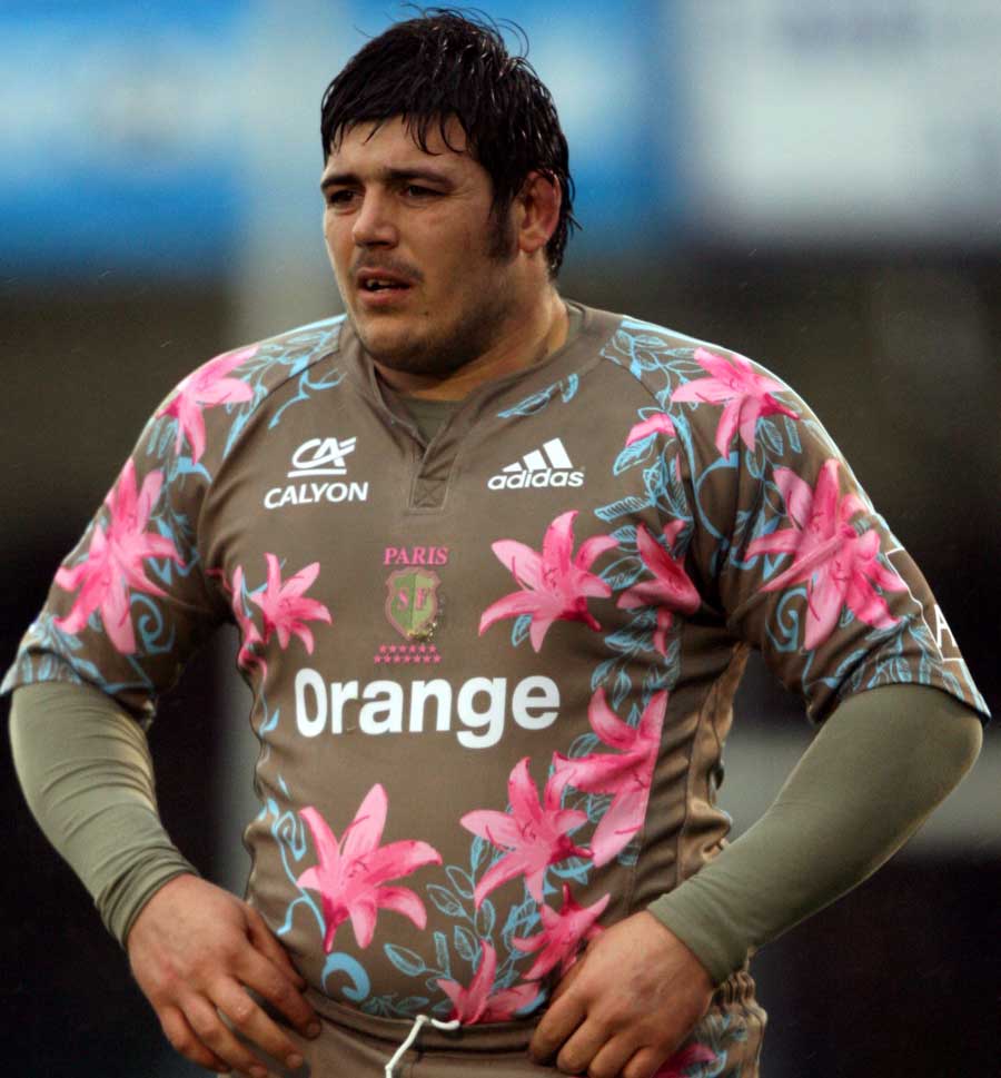 Stade prop Franck Montanella watches on