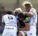 Exeter Chiefs' Aly Muldowney takes the ball into contact