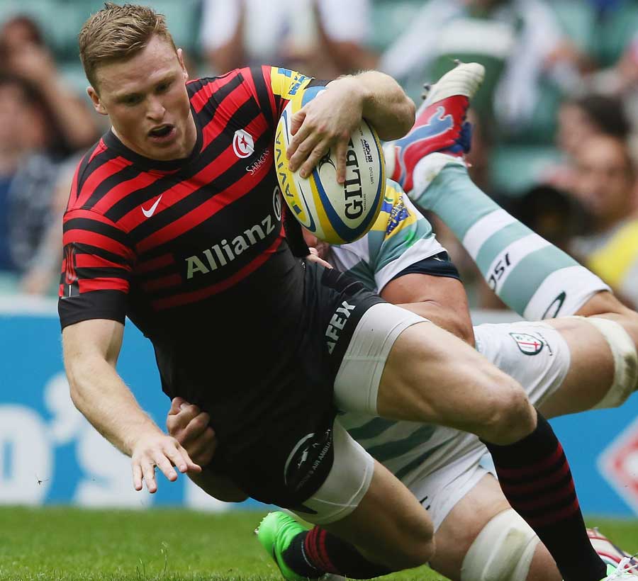 Saracens' Chris Ashton goes over for his first try