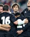 The All Blacks' Conrad Smith in a team huddle before the match between Ireland and New Zealand