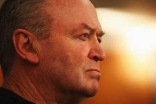 Graham Henry, head coach of the All Blacks, during a press conference to name the team that will play England at the Royal Garden hotel in London, United Kingdom on November 25, 2008. 