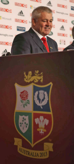 British & Irish Lions coach Warren Gatland fields questions from the media