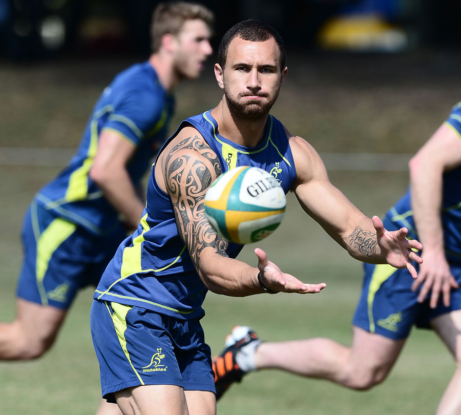 Australia's Quade Cooper warms up for his side's clash with Argentina