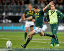 South Africa's Morne Steyn attempts a shot a goal