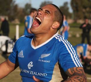 New Zealand's Aaron Smith is clearly enjoying training