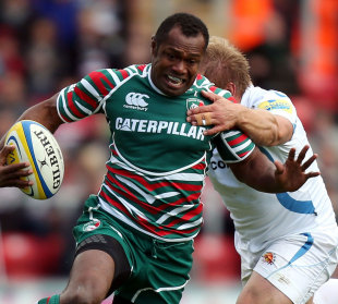 Leicester's Niki Goneva tests the Exeter defence, Leicester Tigers v Exeter Chiefs, Aviva Premiership, Welford Road, Leicster, England, September 2012.