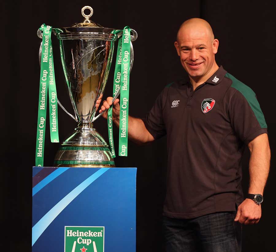 Leicester Tigers boss Richard Cockerill clasps the silverware