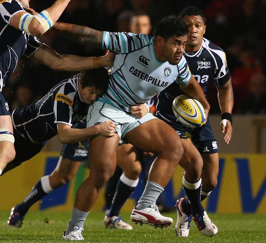 Leicester's Manu Tuilagi charges forward