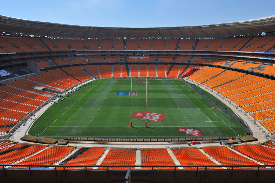 The FNB Stadium in Johannesburg awaits the South Africa v New Zealand clash