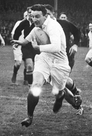 Swansea's Haydn Tanner races through against New Zealand, Swansea v New Zealand, October 29, 1945