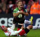 Harlequins' Danny Care goes over for the first score of the game