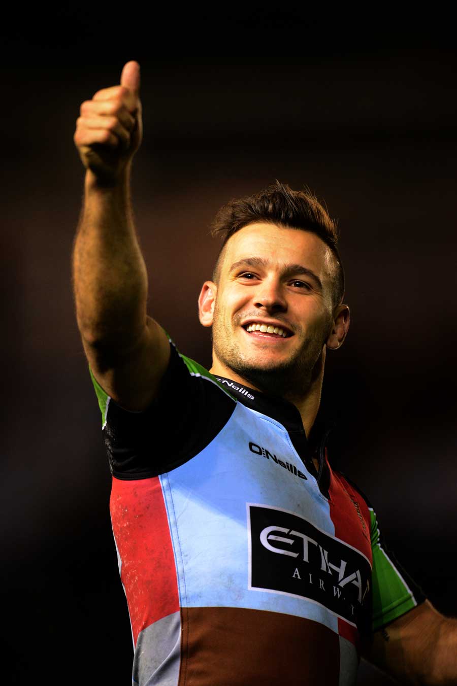 Harlequins' Danny Care salutes the croud
