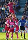 Exeter's Tom Hayes takes the lineout