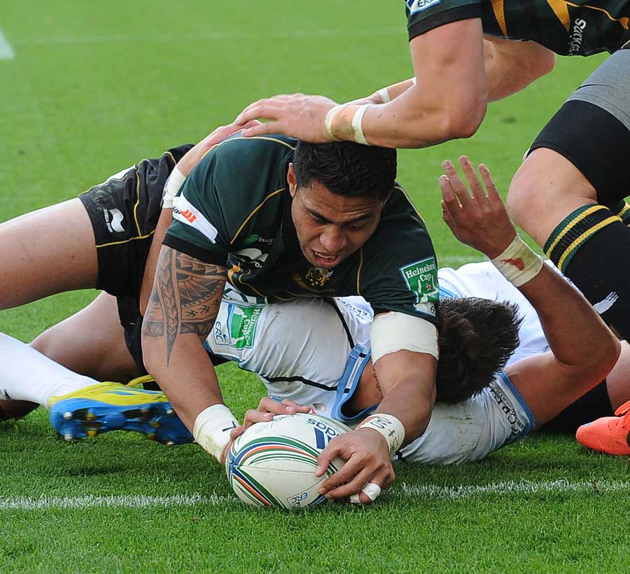 Northampton's George Pisi grabs his second try