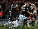 Exeter's Gareth Steenson looks for the offload 