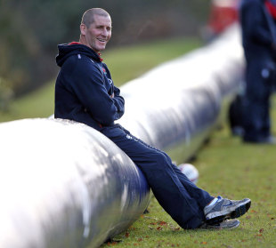 England coach Stuart Lancaster in relaxed mood, England training session, Pennyhill Park, Bagshot, England, November 5, 2012
