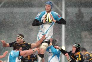 The Ospreys' James Goode secures some lineout ball