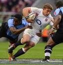 England's Tom Youngs takes the ball forward