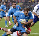 Lorenzo Cittadini drives over for a try