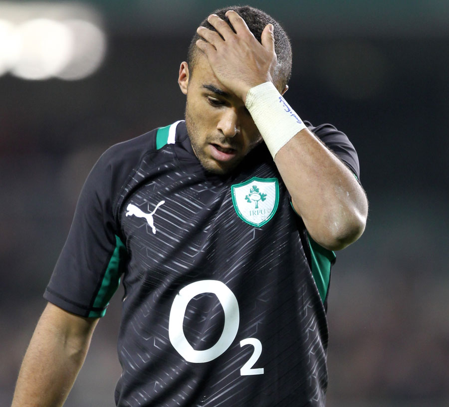 Ireland's Simon Zebo shows his disappointment at losing