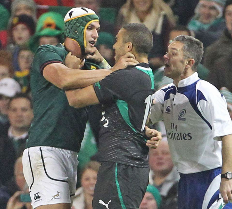 Tempers flare between South Africa and Ireland
