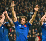France's Vincent Clerc salutes supporters, France v Argentina, Lille-Grand-Stade, Lille, France, November 17, 2012