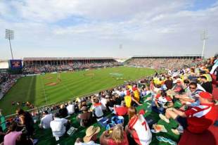 A general view during the IRB Sevens Series semi-final match between South Africa and Fiji at the Sevens Stadium on November 29, 2008 in Dubai.