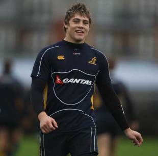 James O'Connor pictured during the Wallabies training session at Latymer Upper School London, England on November 10, 2008. 