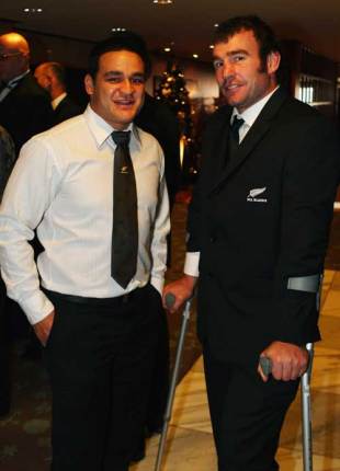 Andrew Hore and Piri Weepu at the New Zealand rugby awards, where Hore won player of the year and Weepu won Maori player of the year, December 3 2008