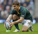 South Africa's Patrick Lambie lines up a kick