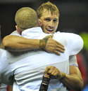 England's Chris Robshaw embraces assistant coach Graham Rowntree