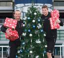 Edinburgh's Geoff Cross and Grant Gilchrist get into the Christmas spirit