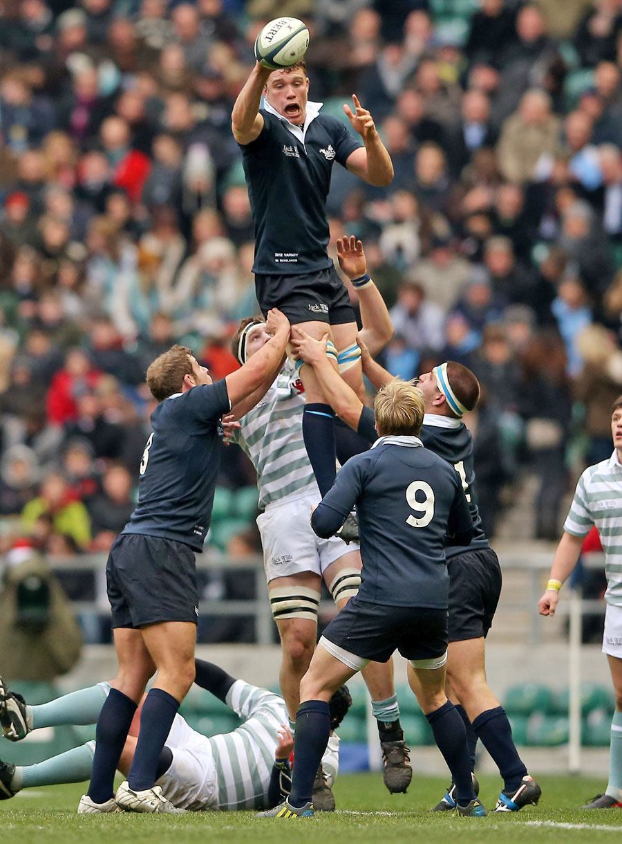 Oxford's Will Rowlands wins a lineout