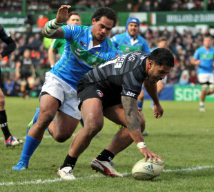 Leicester's Manu Tuilagi touches down for a try, Leicester v Treviso, Heineken Cup, Welford Road, Leicester, England, December 9, 2012