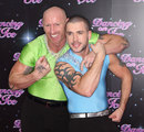 Gareth Thomas (left) poses with fellow 'Dancing on Ice' contestant, Shayne Ward