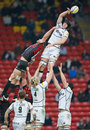 Sale's James Gaskell wins a lineout