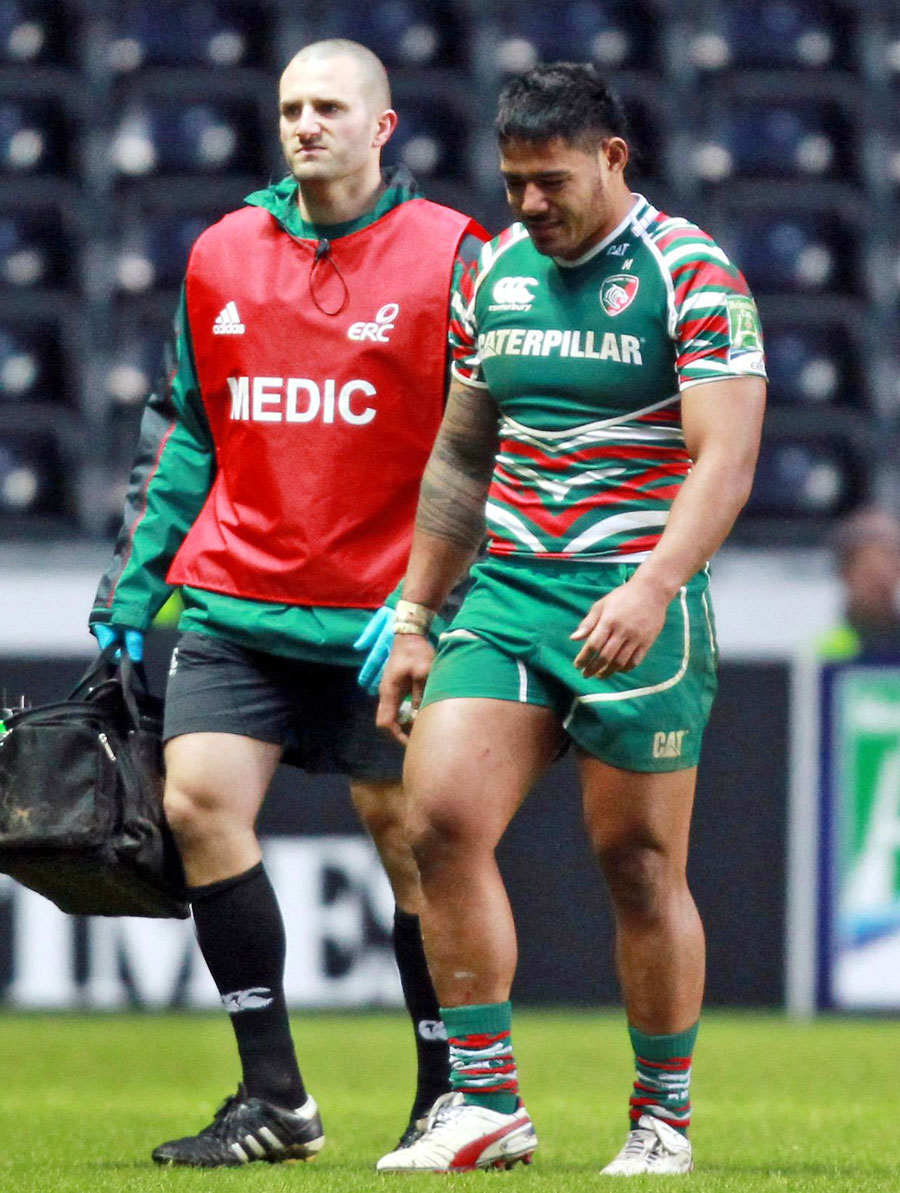 Leicester's Manu Tuilagi limps out of his side's clash with Ospreys