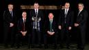 The Six Nations' coaches line up for the traditional photo call