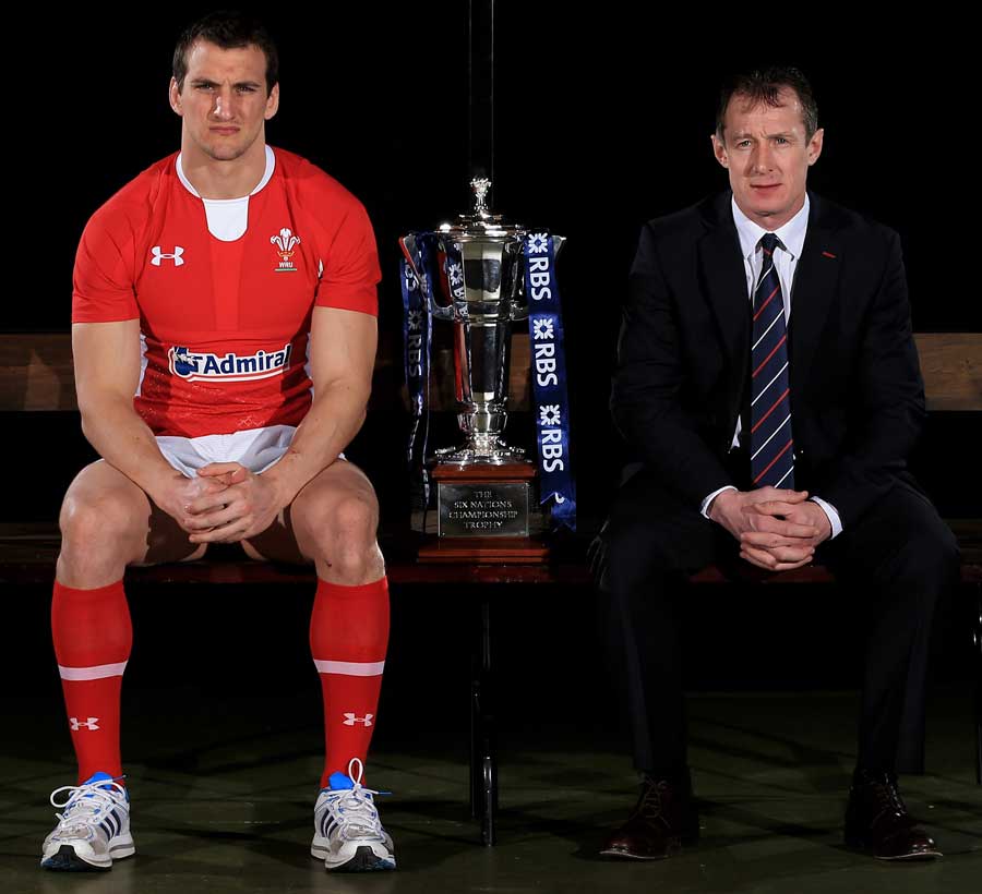 Wales skipper Sam Warburton and Rob Howley look focused ahead of the Six Nations